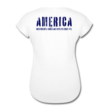 Load image into Gallery viewer, Basic Issue, Red & Navy, America's Kit up, Women's Tri-Blend V-Neck T-Shirt - white