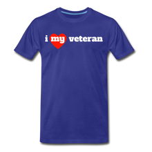 Load image into Gallery viewer, I love my veteran (red heart) - royal blue