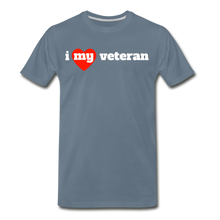 Load image into Gallery viewer, I love my veteran (red heart) - steel blue