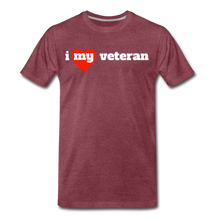 Load image into Gallery viewer, I love my veteran (red heart) - heather burgundy
