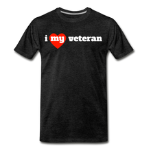 Load image into Gallery viewer, I love my veteran (red heart) - charcoal gray