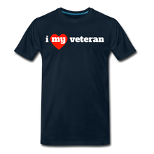 Load image into Gallery viewer, I love my veteran (red heart) - deep navy
