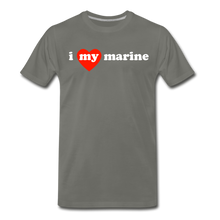 Load image into Gallery viewer, I love my marine (red heart) - asphalt gray
