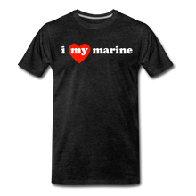 Load image into Gallery viewer, I love my marine (red heart) - charcoal gray
