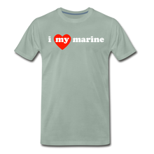 Load image into Gallery viewer, I love my marine (red heart) - steel green