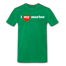 Load image into Gallery viewer, I love my marine (red heart) - kelly green