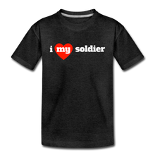 Load image into Gallery viewer, I love my soldier (Y) red heart - charcoal gray