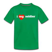 Load image into Gallery viewer, I love my soldier (Y) red heart - kelly green