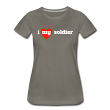 Load image into Gallery viewer, i love my soldier (W) red heart - asphalt gray