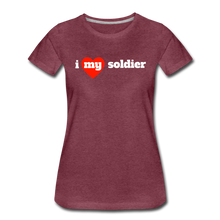 Load image into Gallery viewer, i love my soldier (W) red heart - heather burgundy