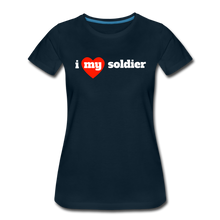 Load image into Gallery viewer, i love my soldier (W) red heart - deep navy