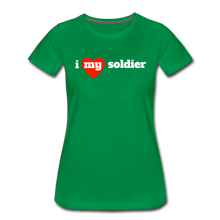 Load image into Gallery viewer, i love my soldier (W) red heart - kelly green