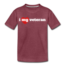Load image into Gallery viewer, I love my veteran (Y) - heather burgundy
