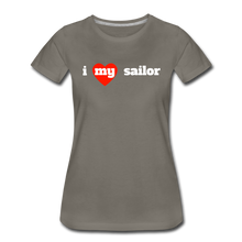 Load image into Gallery viewer, i love my sailor (W) red heart - asphalt gray