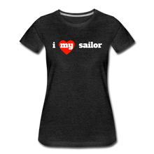 Load image into Gallery viewer, i love my sailor (W) red heart - charcoal gray