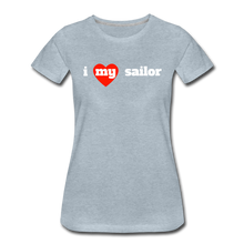 Load image into Gallery viewer, i love my sailor (W) red heart - heather ice blue