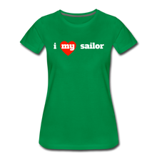 Load image into Gallery viewer, i love my sailor (W) red heart - kelly green