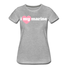 Load image into Gallery viewer, i love my marine (W) pink heart - heather gray