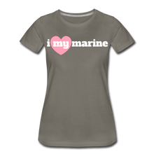 Load image into Gallery viewer, i love my marine (W) pink heart - asphalt gray