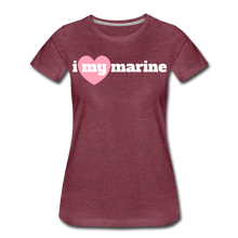 Load image into Gallery viewer, i love my marine (W) pink heart - heather burgundy