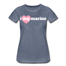 Load image into Gallery viewer, i love my marine (W) pink heart - heather blue