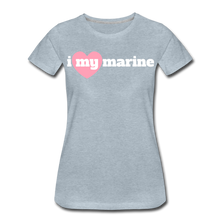 Load image into Gallery viewer, i love my marine (W) pink heart - heather ice blue