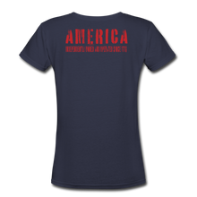 Load image into Gallery viewer, America 76, Women's V-Neck T-Shirt (fitted) - navy