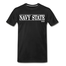 Load image into Gallery viewer, Navy Sate, White Font - black