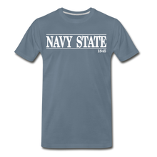 Load image into Gallery viewer, Navy Sate, White Font - steel blue