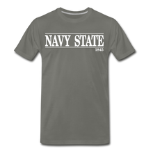 Load image into Gallery viewer, Navy Sate, White Font - asphalt gray