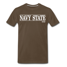 Load image into Gallery viewer, Navy Sate, White Font - noble brown