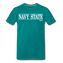 Load image into Gallery viewer, Navy Sate, White Font - teal