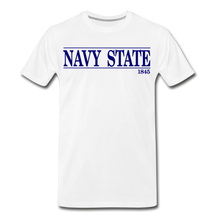 Load image into Gallery viewer, Navy State, (Navy Font) - white
