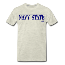 Load image into Gallery viewer, Navy State, (Navy Font) - heather oatmeal