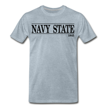 Load image into Gallery viewer, Navy State 1845, (Black Font) - heather ice blue