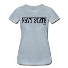 Load image into Gallery viewer, Navy State, 1845 (W) (Black Font) - heather ice blue