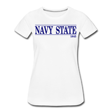Load image into Gallery viewer, Navy State 1845 (W), (Navy Font) - white