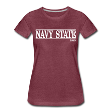 Load image into Gallery viewer, Navy State, 1845 (W) (White Font) - heather burgundy
