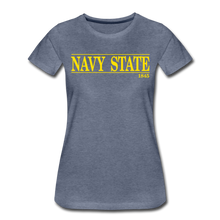 Load image into Gallery viewer, Navy State, 1845 (W), (Gold Font) - heather blue