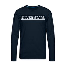 Load image into Gallery viewer, Men's LS Silver Stars white lines - deep navy