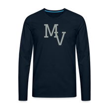 Load image into Gallery viewer, Mill Valley LS with MV on front flex print SS on R/S - deep navy