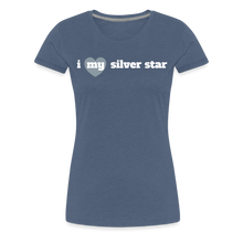 Load image into Gallery viewer, I heart my silver star (women's cut) - heather blue