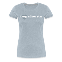 Load image into Gallery viewer, I heart my silver star (women's cut) - heather ice blue