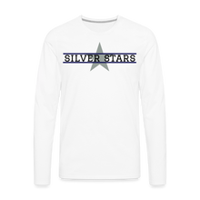 Load image into Gallery viewer, Men's long sleeve with Star and Mill Valley Jaguars on sleeves - white