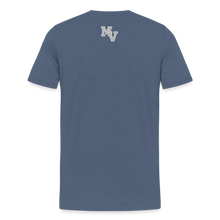 Load image into Gallery viewer, Men's Silver Stars with Star and MV on back - heather blue