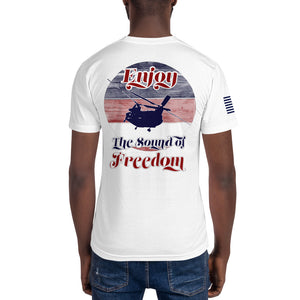 Enjoy the Sound of Freedom shirt, kit up apparel,, CH47, Helicopter, Veteran, Army, Humor, Comfortable Shirt, Flag, Patriotic, Army