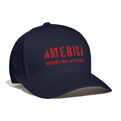 America - Independently Owned & Operated - Baseball Cat - navy