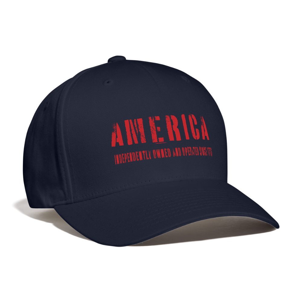 America - Independently Owned & Operated - Baseball Cat - navy