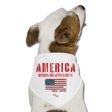 America - Indenpendtly Dog Bandana - white