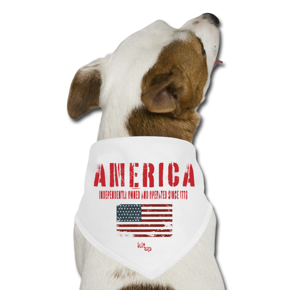 America - Indenpendtly Dog Bandana - white